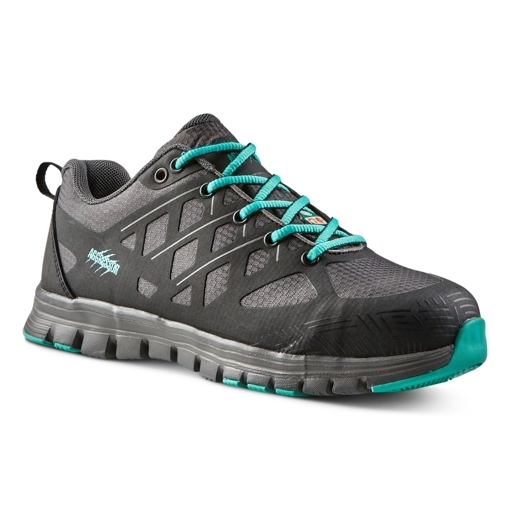 Aggressor Women's Steel Toe Steel Plate Athletic Safety Shoes - Black 8.5